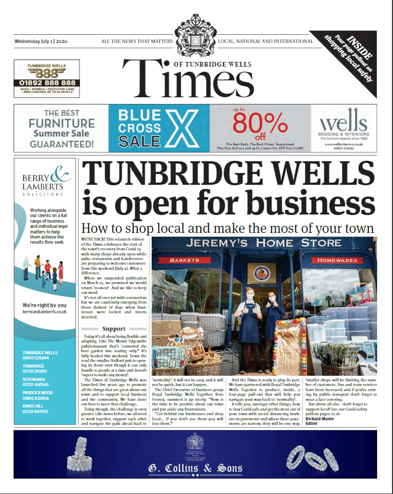 Read the Times of Tunbridge Wells 1st July 2020